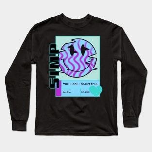 Simp Nation Funky Retro Vibes Long Sleeve T-Shirt